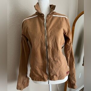 🧸Hard Tail🧸 high collar with white Racing Stripe full zip moto style Sweatshirt